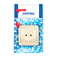 Розетка Smartbuy 1-местная без заземления 10А бежевая, керамика "Марс" (1/10/200)