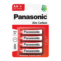 #Батарейка Panasonic R6 AA BL4 Zinc Carbon 1.5V (4/48/240)