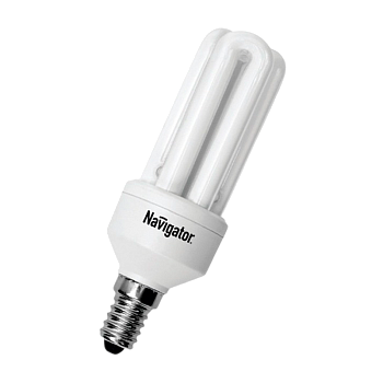 Лампа люминесцентная Navigator 3U E14 11W 4000К 220-240V U-образная (1/12/60)