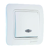 Выключатель Makel Light Lillium 1-клав.10A пластик белый 70021 (1/12)