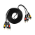 Кабель GoPower 3xRCA (m)-3xRCA (m) 3.0м ПВХ черный Premium Zip-Lock c подвесом (1/100)