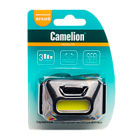 Фонарь налобный Camelion LED5384 1W COB от батареек 3хАА 3 режима черный (1/10/100)