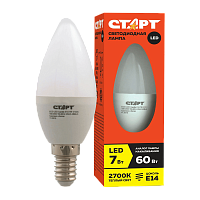 Лампа светодиодная Старт B35 E14 7W 2700К 220V свеча Eco матовая (1/10/100)