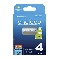 Аккумулятор предзаряженный RTU Panasonic HR03 AAA BL4 NI-MH eneloop 800mAh пласт. футл. (4/40/160)