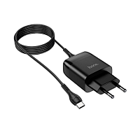 Сетевое З/У HOCO C72Q 1USB 2.4A 18W QC3.0 черный (1/36/216)