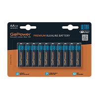Батарейка GoPower Ультра/ULTRA LR6 AA BL10 Щелочная 1.5V (10/100/800)
