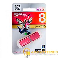 Флеш-накопитель Silicon Power LuxMini 720 8GB USB2.0 пластик розовый