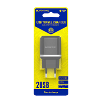 Сетевое З/У Borofone BA25A 2USB 2.1A черный (1/65/260)