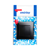 Выключатель Smartbuy Вега 2-клав.10A черный (1/10/100)