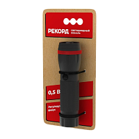 Фонарь универсальный Рекорд MR-470 0.5W 1LED от батареек черный (1/12/72)