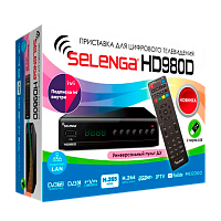 Приставка для цифрового ТВ Selenga HD980D DVB-T/T2/C черный (1/20) 