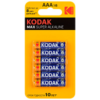 Батарейка Kodak MAX LR03 AAA BL4+2 Alkaline 1.5V (6/72/288) 