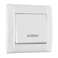 Выключатель Makel Defne 1-клав.10A пластик с подсветкой белый 42001021 (1/12)