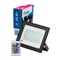 Прожектор светодиодный Космос 30W 230V IP65 RGB с пультом черный (1/20)