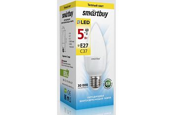Светодиодная лампа Smartbuy SBL-C37-05-30K-E27
