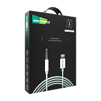 Кабель AUX MORE CHOICE UK28i Jack 3.5mm (m)-Lightning (m) 1м ПВХ белый (1/25/250)