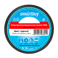 Изолента Smartbuy 19мм*20м ПВХ черный (1/10/200)