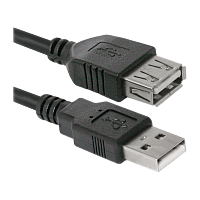 Кабель Defender USB02-10 USB (m)-USB (f) 3.0м силикон ver.1.4 черный (1/20/200)