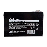 Аккумулятор свинцово-кислотный GoPower LA-1270/security 12V 7Ah для систем безопасности T1/ F1 (1/5)