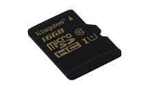 Карта памяти microSD Kingston 16GB Class10 UHS-I (U1) 90 МБ/сек без адаптера