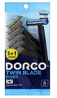 Бритва одноразовая DORCO "TWIN BLADE FIXED" 2 лезвия с увл.полосой 5+1шт. (1/24)