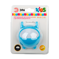 Ночник ЭРА NN-604 3LED 0.5W 220V в розетку с фотосенсором синий (1/42)