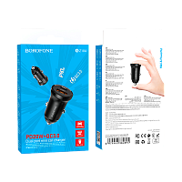 Автомобильное З/У Borofone BZ18A 1USB/Type-C 20W QC3.0 черный (1/48/192)