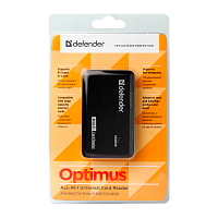 Картридер Defender Optimus USB2.0 SD/microSD/MS/M2 Combo/MMC/CF черный (1/100)
