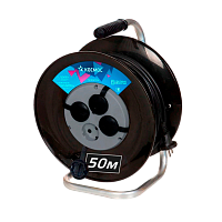 Удлинитель Космос 4р.С/З 16A 50.0м ПВС 3x1.5мм² IP20 на катушке черный (1)