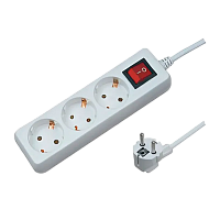 Удлинитель Прогресс Standard 3р.С/З 16A 3.0м с выкл. 3x1мм² белый (1/40)