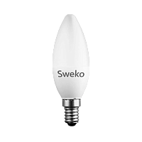 Лампа светодиодная Sweko C35 E14 5W 3000К 230V свеча (1/5/100)
