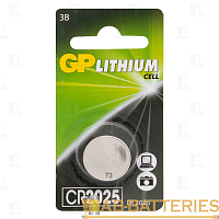 Батарейка GP CR2025 BL1 Lithium 3V (1/10/600) R