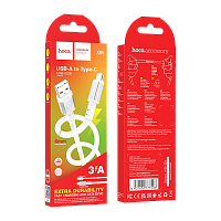 Кабель HOCO X85 USB (m)-Type-C (m) 1м 3.0A TPE белый (1/35/350)