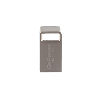 Флеш-накопитель GoPower MINI 16GB USB2.0 металл серебряный (1/50/1000) 