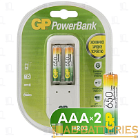 З/У для аккумуляторов GP PB410 Standard AA/AAA 2 слота +2AAA 650mAh (1/10)