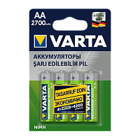 Аккумулятор бытовой Varta HR6 AA BL4 NI-MH 2700mAh (4/40/400) 