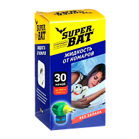Жидкость от комаров SuperBAT 30 ночей без запаха 30мл (1/24)