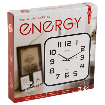 Часы Energy ЕС-08 настенные кварцевые квадр. (1/20)