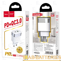 Сетевое З/У HOCO C58A 1USB/Type-C 3.0A 20W QC3.0 белый (1/12/120) 