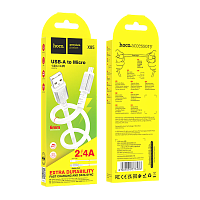Кабель HOCO X85 USB (m)-microUSB (m) 1м 2.4A TPE белый (1/35/350)
