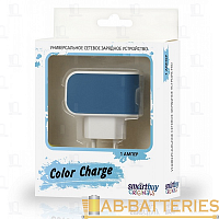 Сетевое З/У Smartbuy Color Charge 1USB 2.0A синий (1/100) 