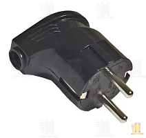 Вилка электрическая Smartbuy С/З 16A IP20 угловая черный (1/50)