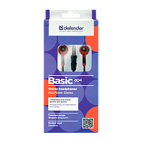 Наушники внутриканальные Defender 604 Basic черный красный (1/50) 