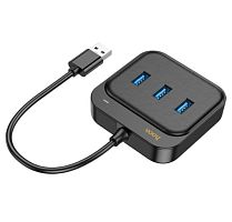 USB-Хаб HOCO HB35 3USB RJ-45 (m) USB3.0 1.2м черный 