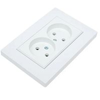 Розетка Makel KAREA RIZZ 2гн. 16A Б/З белый 88001017