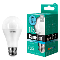 Лампа светодиодная Camelion A60 E27 12W 4000К 220V груша матовая (1/10/100)