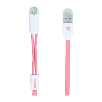 USB Кабель REMAX Gemini 2in1 (Micro-Iphone 5/6/7/SE) 1.5M RC-025t1.5 Розовый