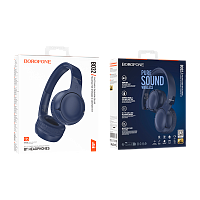 Наушники полноразмерные Borofone BO32 bluetooth 5.4 с микр. синий (1/60) 