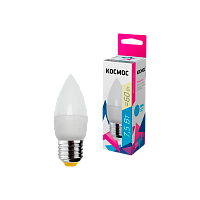 Лампа светодиодная Космос CN E27 7.5W 3000К 220V свеча матовая (1/10/80)