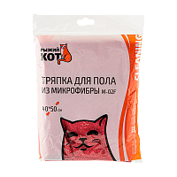 Тряпка для пола Рыжий кот M-02F 40х50см микрофибра бордовый (1/40/200)